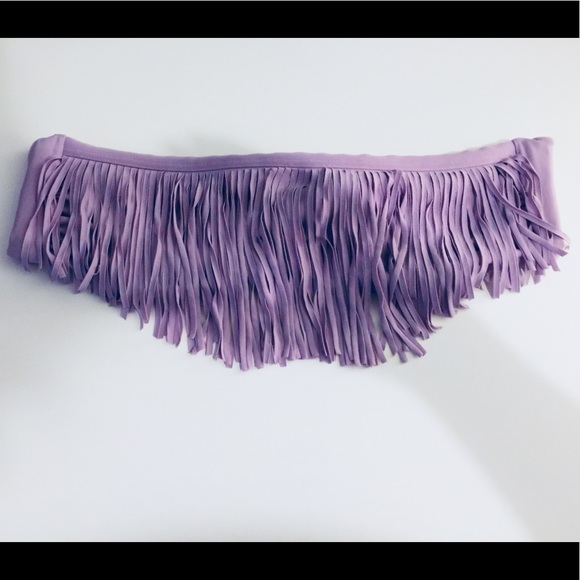 👙 NWOT L Space Lavender fringe 2 piece bathing suit - Picture 3 of 8